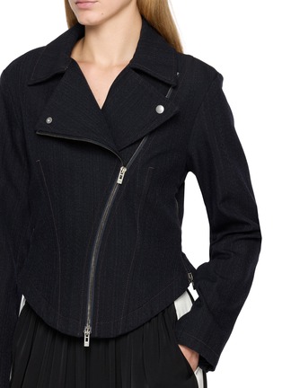  - ALAÏA - Dark Wash Denim Biker Jacket