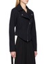Front View - Click To Enlarge - ALAÏA - Dark Wash Denim Biker Jacket