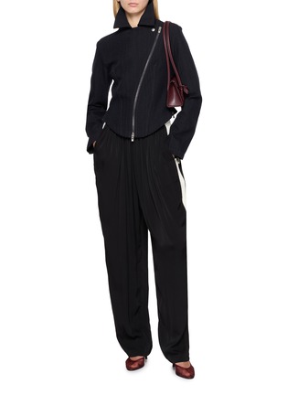 Figure View - Click To Enlarge - ALAÏA - Dark Wash Denim Biker Jacket