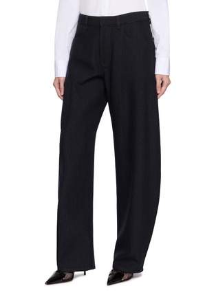 Front View - Click To Enlarge - ALAÏA - Round Leg Wool Denim Pants