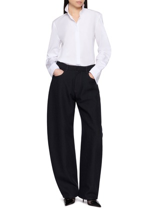 Figure View - Click To Enlarge - ALAÏA - Round Leg Wool Denim Pants