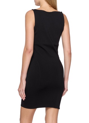 Back View - Click To Enlarge - ALAÏA - Square Neck Body Con Mini Dress