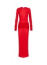 ALAÏA Rib Knit Detail Bodycon Maxi Dress