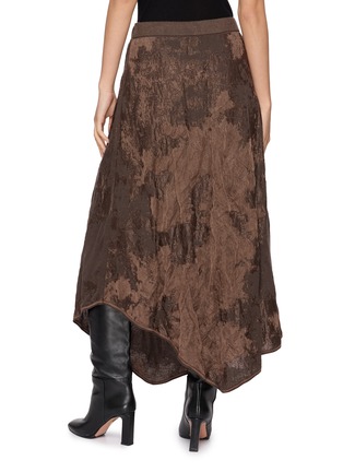 Back View - Click To Enlarge - YA YI - Chime Steel Jacquard Asymmetrical Maxi Skirt