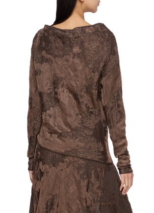 Back View - Click To Enlarge - YA YI - Chime Steel Jacquard Long Sleeve Top
