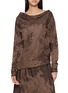 YA YI Chime Steel Jacquard Long Sleeve Top