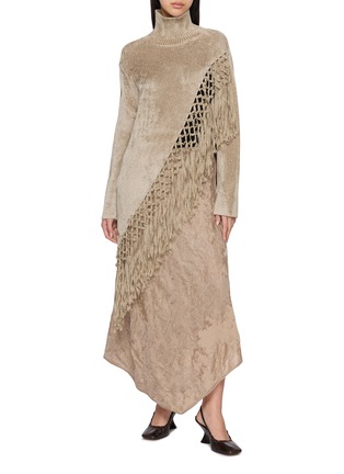 Figure View - Click To Enlarge - YA YI - Chime Steel Jacquard Asymmetrical Maxi Skirt