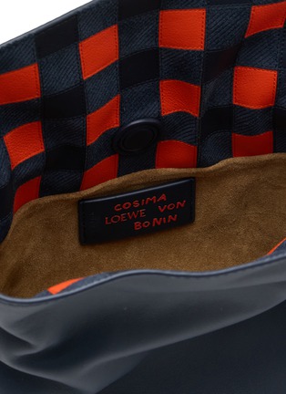 Detail View - Click To Enlarge - LOEWE - X Cosima von Bonin Mini Flamenco Chequered Intarsio Calfskin Leather Clutch