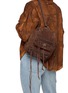 Front View - Click To Enlarge - BALENCIAGA - Le City Waxed Suede Backpack