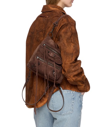 Figure View - Click To Enlarge - BALENCIAGA - Le City Waxed Suede Backpack