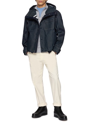 Figure View - Click To Enlarge - FUSALP - Hooded Multi Pocket Dark Wash Denim Jacket