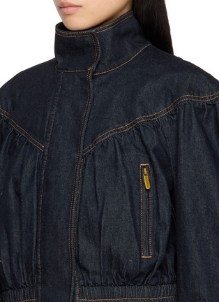 Detail View - Click To Enlarge - ZIMMERMANN - Handkerchief Dark Wash Denim Bomber Jacket