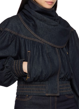  - ZIMMERMANN - Handkerchief Dark Wash Denim Bomber Jacket