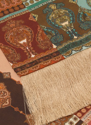 Detail View - Click To Enlarge - ZIMMERMANN - Fringed Printed Silk Neck Scarf