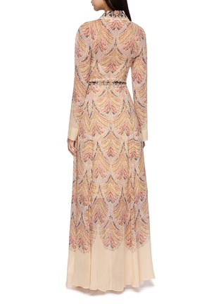 Back View - Click To Enlarge - ZIMMERMANN - Valiant Placement Print Maxi Shirt Dress