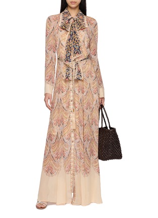 Figure View - Click To Enlarge - ZIMMERMANN - Valiant Placement Print Maxi Shirt Dress