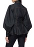 Back View - Click To Enlarge - ZIMMERMANN - Scarf Neck Balloon Sleeve Dark Wash Denim Shirt