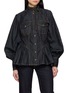 Main View - Click To Enlarge - ZIMMERMANN - Scarf Neck Balloon Sleeve Dark Wash Denim Shirt