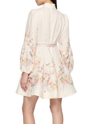 Back View - Click To Enlarge - ZIMMERMANN - Valiant Floral Button Up Mini Dress