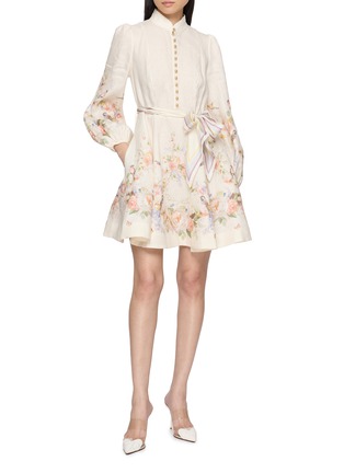 Figure View - Click To Enlarge - ZIMMERMANN - Valiant Floral Button Up Mini Dress