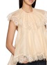  - ZIMMERMANN - Ascent Lace Trim Silk Linen Flutter Top