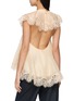 Back View - Click To Enlarge - ZIMMERMANN - Ascent Lace Trim Silk Linen Flutter Top
