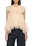 ZIMMERMANN Ascent Lace Trim Silk Linen Flutter Top