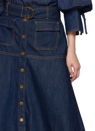  - ZIMMERMANN - Belted Dark Wash Denim Midi Skirt