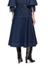 Back View - Click To Enlarge - ZIMMERMANN - Belted Dark Wash Denim Midi Skirt