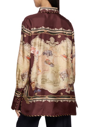 Back View - Click To Enlarge - ZIMMERMANN - Valiant Placement Print Silk Twill Shirt