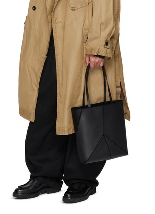 Figure View - Click To Enlarge - DISCORD YOHJI YAMAMOTO - Panel Leather Tote Bag