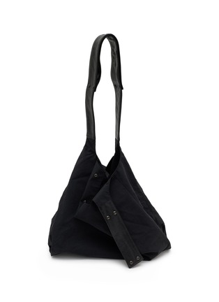 Detail View - Click To Enlarge - DISCORD YOHJI YAMAMOTO - Leather Trim Patch Dot Tote Bag