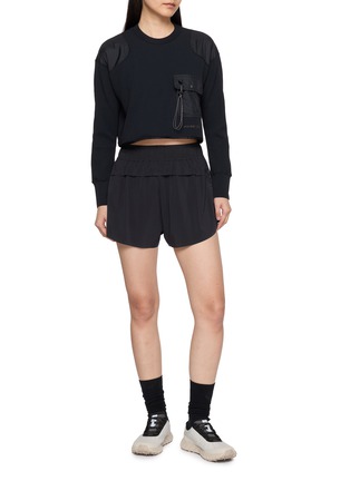 Figure View - Click To Enlarge - AND WANDER - PE Waffle Cropped Long Sleeve T-Shirt