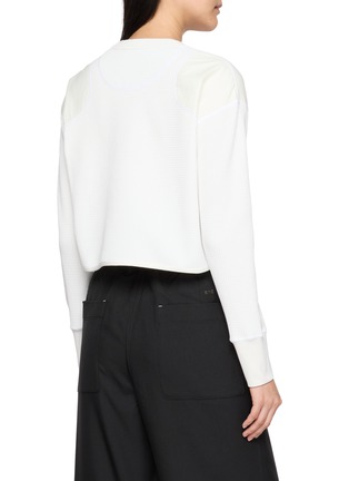 Back View - Click To Enlarge - AND WANDER - PE Waffle Cropped Long Sleeve T-Shirt