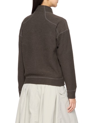 Back View - Click To Enlarge - AND WANDER - 056 Stand Collar Zip Fleece Jacket