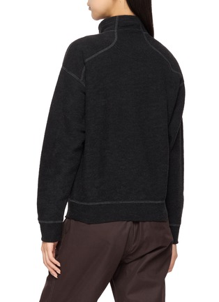 Back View - Click To Enlarge - AND WANDER - 056 Stand Collar Zip Fleece Jacket