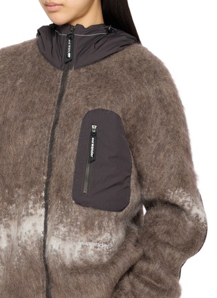  - AND WANDER - Hooded Shaggy Jacquard Knit Zip Up Jacket