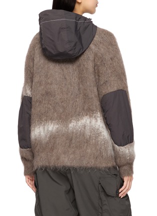 Back View - Click To Enlarge - AND WANDER - Hooded Shaggy Jacquard Knit Zip Up Jacket