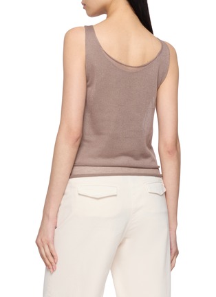 Back View - Click To Enlarge - SWAYING - Floral Jacquard Layered Knit Tank Top