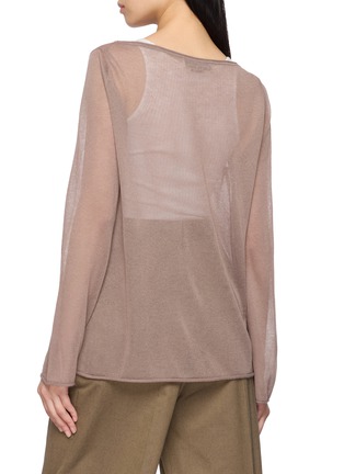 Back View - Click To Enlarge - SWAYING - Floral Jacquard Sheer Knit Top