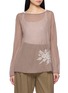 Main View - Click To Enlarge - SWAYING - Floral Jacquard Sheer Knit Top