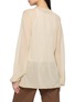 Back View - Click To Enlarge - SWAYING - Sheer V-Neck Lantern Sleeve Top