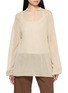 Main View - Click To Enlarge - SWAYING - Sheer V-Neck Lantern Sleeve Top