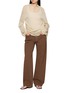 Figure View - Click To Enlarge - SWAYING - Sheer V-Neck Lantern Sleeve Top