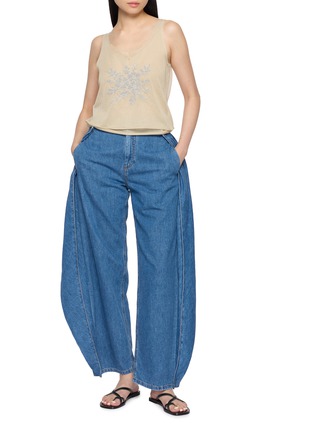 Figure View - Click To Enlarge - SWAYING - Floral Jacquard Layered Knit Tank Top