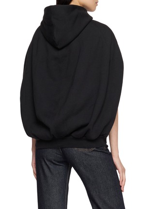 Back View - Click To Enlarge - BALENCIAGA - Balloon Cape Cotton Fleece Hoodie