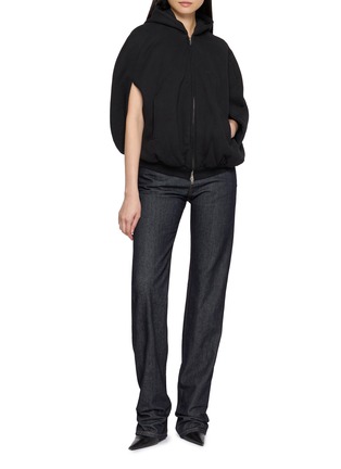 Figure View - Click To Enlarge - BALENCIAGA - Balloon Cape Cotton Fleece Hoodie