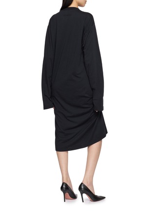Back View - Click To Enlarge - BALENCIAGA - Tucked In Cotton Midi Dress