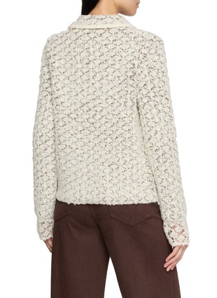 Back View - Click To Enlarge - SWAYING - Peter Pan Collar Open Knit Cardigan