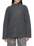 Main View - Click To Enlarge - SWAYING - Tonal Pattern High Neck  Cashmere Wool Knit Top
